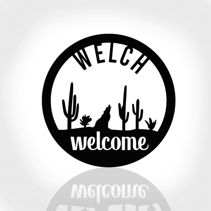 Southwestern Welcome Sign Custom Welcome Sign Cactus Welcome Sign Desert Scene Cactus Saguaro