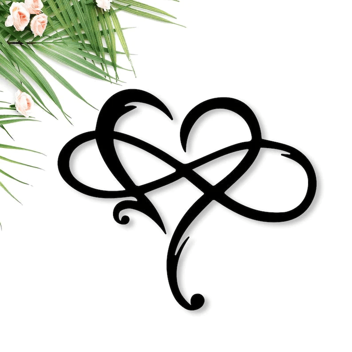 Infinite Heart Metal Sign Wedding Gifts Infinity Heart Wall Decor Metal Home Decor Metal Wall Art Valentines Day Gift