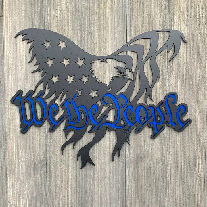 We The People Eagle Metal Sign Cutout Cut Metal Sign Wall Metal Art