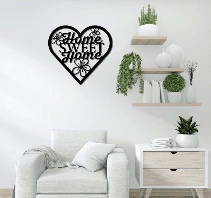 Home Sweet Home Sign Metal Home Sweet Home Decoration Heart Shaped Decor Non Rust Metal Metal Wall Art Sign