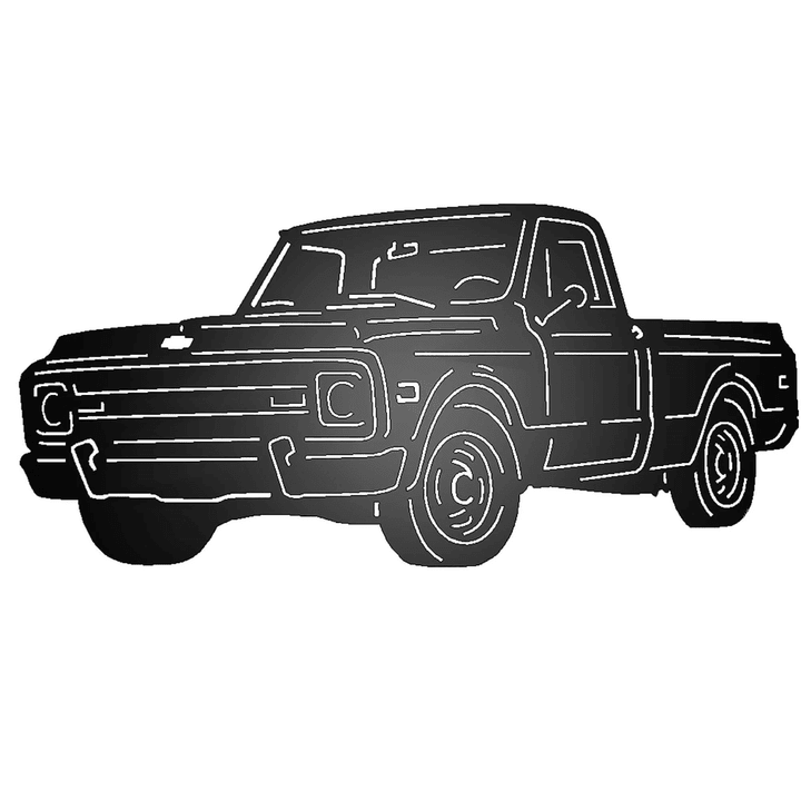 Truck Silhouette 1970 Chevy C10 Metal Wall Sign - Chevy Pickup Garage Hanging - Metal Wall Decor - Father's Day Gift