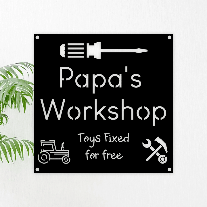 Workshop Signs For Grandpa Papa Poppa Pappy Or Daddy Toys Fixed For Free Metal Sign Usa Made Grandparents Day Sign