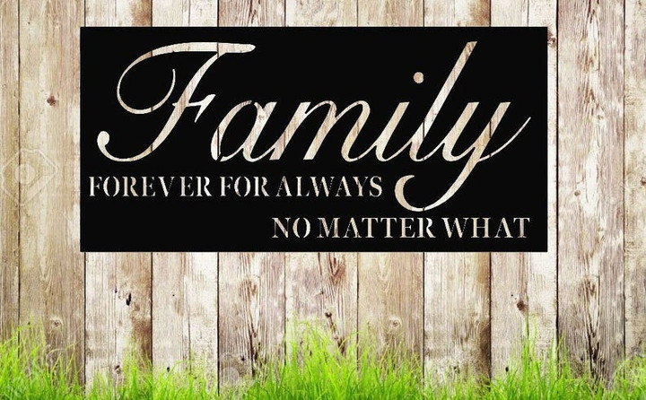 Family Forever For Always Not Matter What Metal Monogram Metal Wall Decor Metal Quote Housewarming Gift Christmas Gift