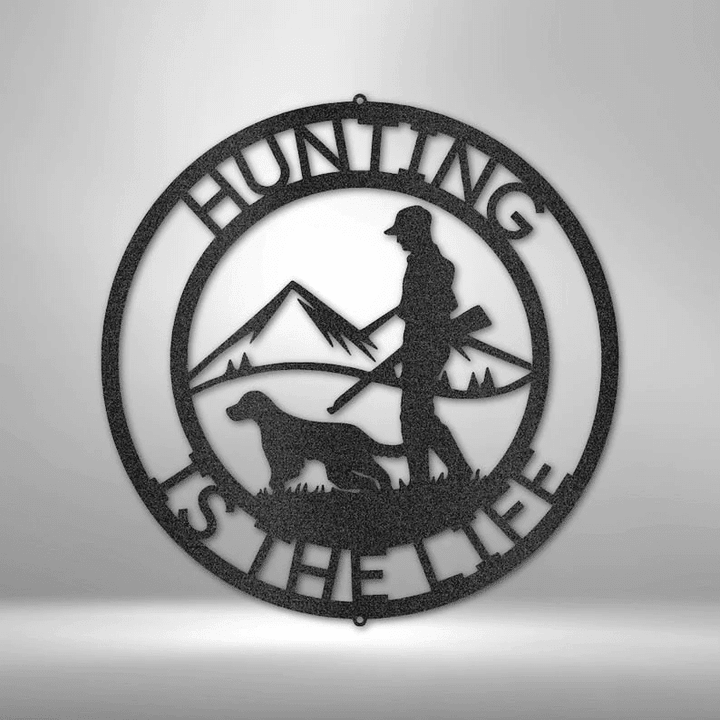 The Hunter Personalized Metal Sign Custom Family Name Metal Sign Outdoor Name Sign Door Hanger Hunting Cabin Sign