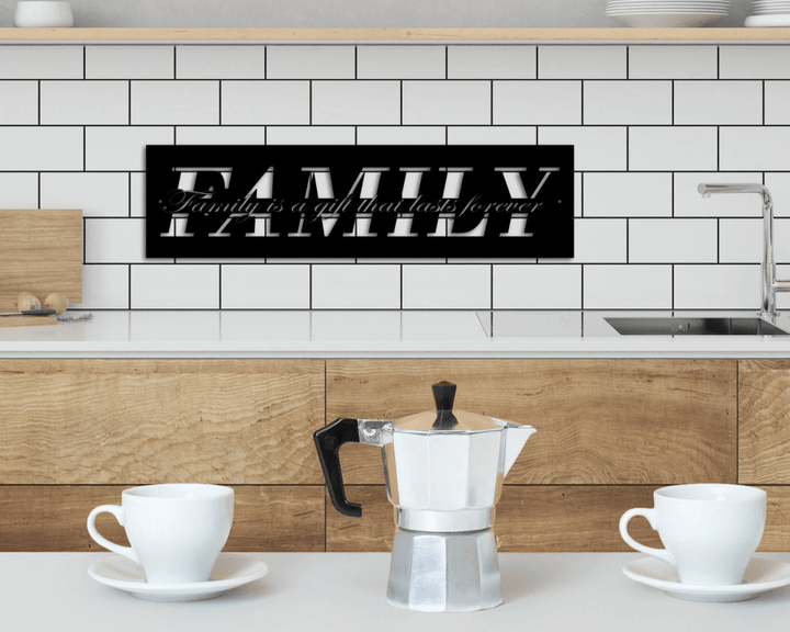 Family Sign Family Metal Sign Family Wall Decor Thanksgiving Decor Family Word Sign Metal Cut Out Family Sign Family