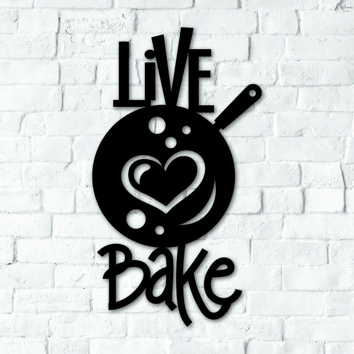 Live Love Bake Kitchen Wall Decor Metal Wall Art Kitchen Metal Sign