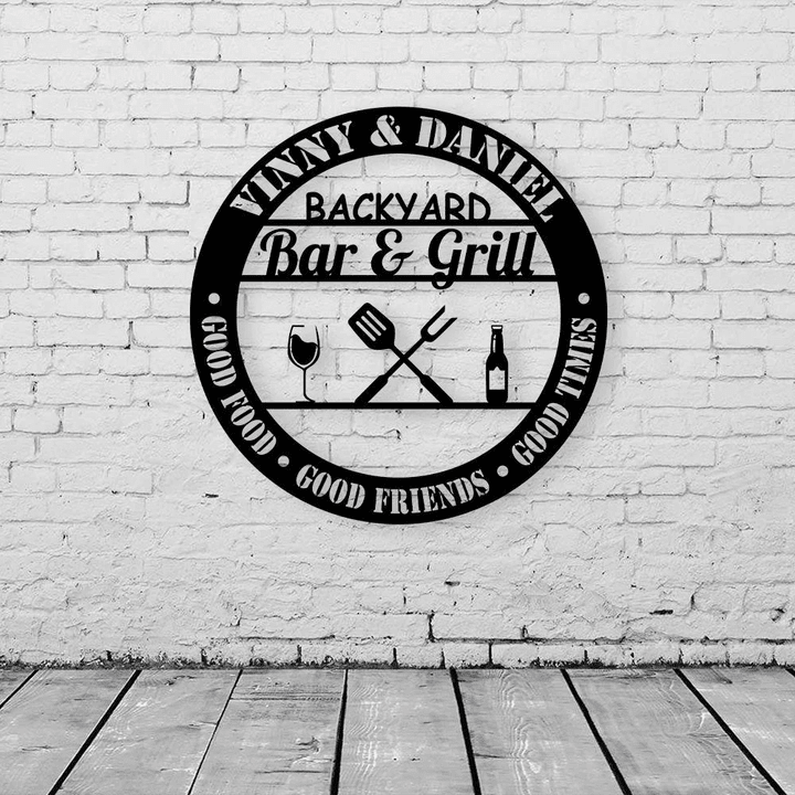 Metal Bar And Grill Sign Backyard Bar And Grill Metal Sign Bar & Grill Sign Bar Sign Grill Sign Backyard Sign Bebarque