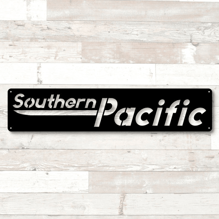 Southern Pacific Logo Metal Sign Speed Lettering Logo Train Logo Sign Railroad Sign Model Railroad Sign Train Room