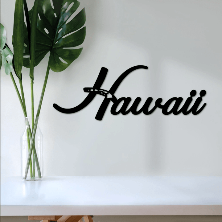 Hawaii Sign With Islands Metal Wall Art Hawaii Home Decor Hawaiian Themed Room Decor Hawaiian Vacation Gift From Hawaii