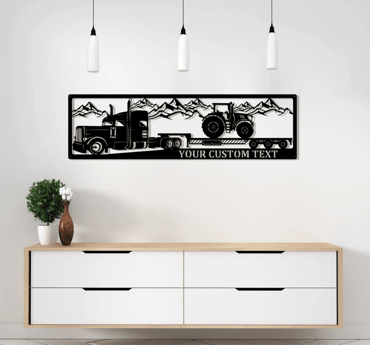 Truck Metal Sign Truck And Trailer Decor Tractor Metal Wall Decoration Personalized Company Name Extra Metal Wall