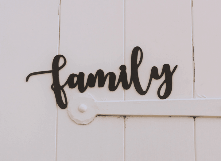 Family Metal Home Decor Word Wall Art Country Decoration