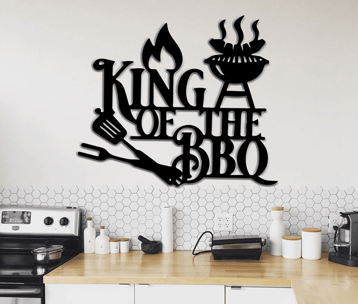 King Of The Bbq Metal Sign Outdoor Metal Sign Outdoor Metal Signs Perfect For The Avid Bbq Man Bbq Metal Wall Art