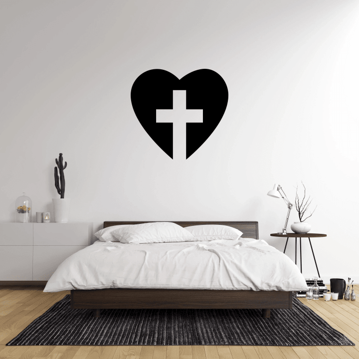 Faith Heart Metal Heart With Cross Sign Symbolizing Love And Faith Entryway Decor Bathroom Wall Decor Living Room Decor