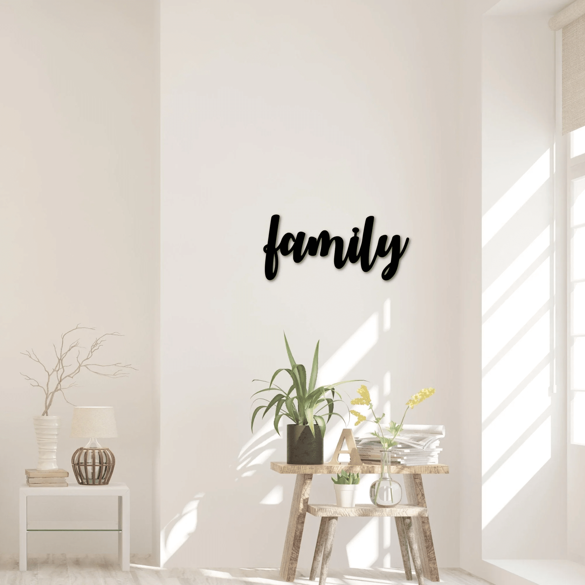 Family Word Sign Metal Wall Decor Family Sign Script Words For The Wall Steel Letters Wall Art Photo Wall Grouping Words