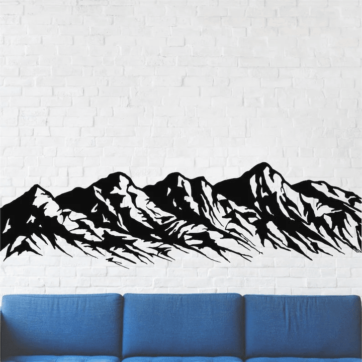 Metal Mountain Art Metal Wall Art 5 Peaks Mountain Range Decor Nature Landscape Home Living Room Decor Wall Hangings