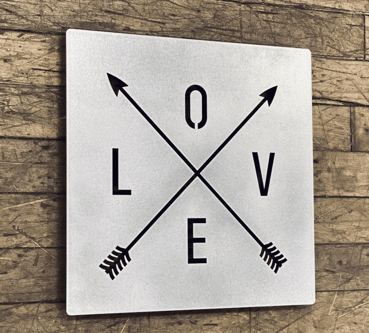Metal Love Double Arrow Wall Art ~ Rustic Farmhouse Decor ~ Metal Wall Sign ~ Perfect Valentines Wedding Or Anniversary