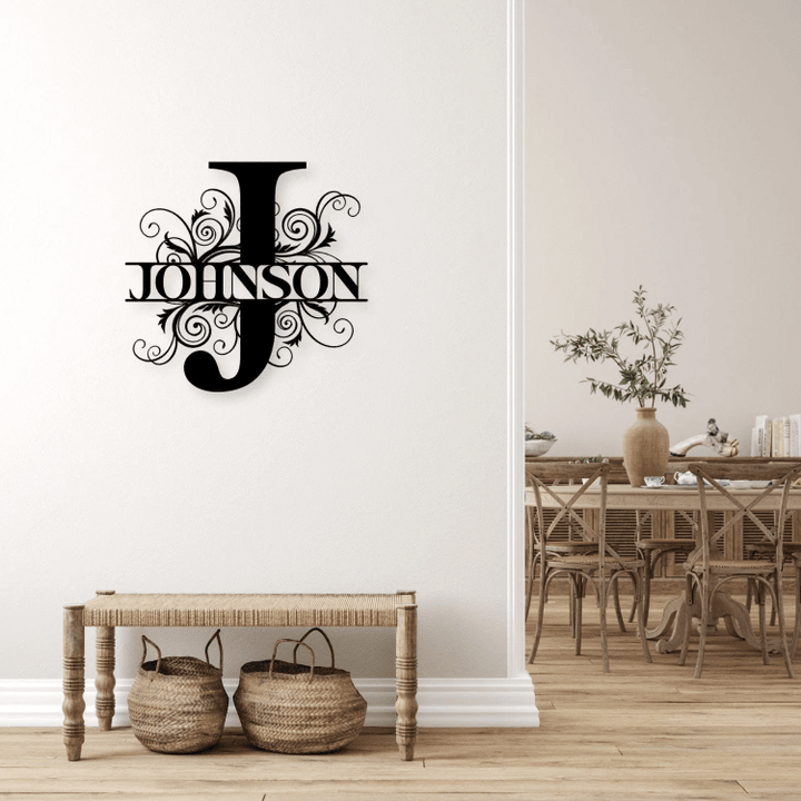 Last Name Metal Sign Family Name Sign Split Letter Monogram Sign Housewarming Gift Welcome Sign For Front Porch Metal