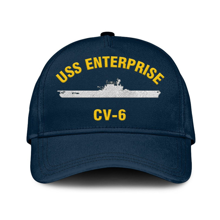 Uss Enterprise Cv-6 Classic Cap, Custom Print/embroidered Us Navy Ships Classic Baseball Cap, Gift For Navy Veteran