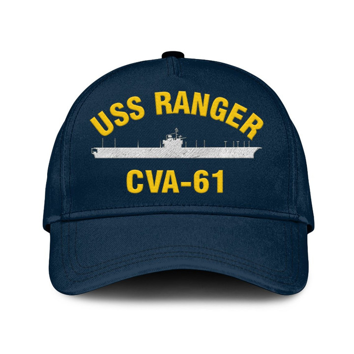 Uss Ranger Cva-61 Classic Cap, Custom Print/embroidered Us Navy Ships Classic Baseball Cap, Gift For Navy Veteran