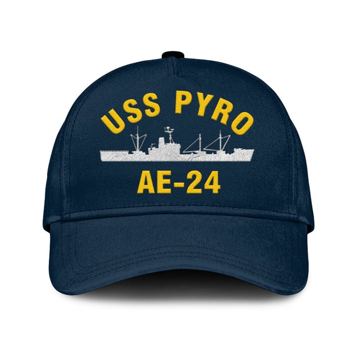 Uss Pyro Ae-24 Classic Cap, Custom Print/embroidered Us Navy Ships Classic Baseball Cap, Gift For Navy Veteran