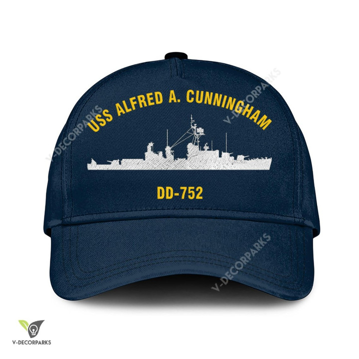 Uss Alfred A. Cunningham Dd-752 Classic Baseball Cap, Custom Print/embroidered Us Navy Ships Classic Cap, Gift For Navy Veteran