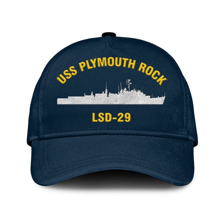 Uss Plymouth Rock Lsd -29 Classic Cap, Custom Print/embroidered Us Navy Ships Classic Baseball Cap, Gift For Navy Veteran