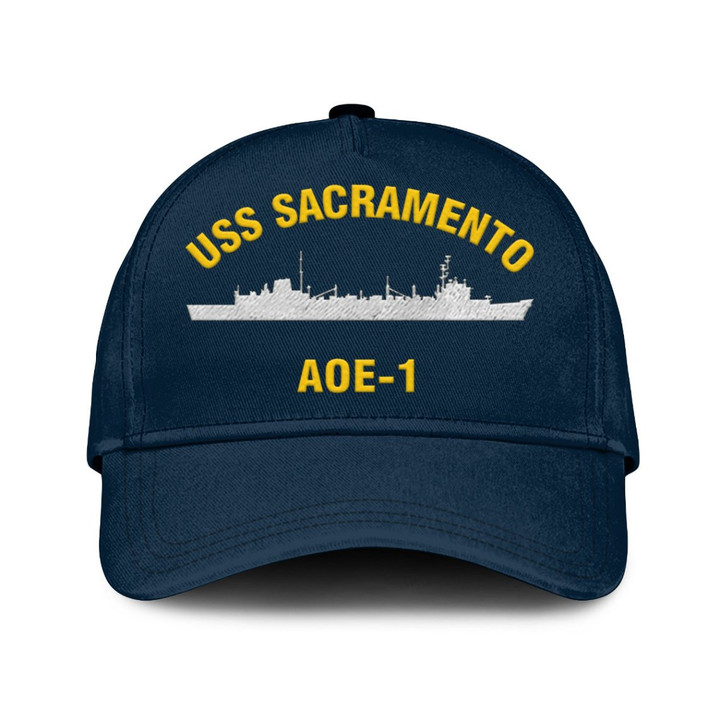 Uss Sacramento Aoe-1 Classic Cap, Custom Print/embroidered Us Navy Ships Classic Baseball Cap, Gift For Navy Veteran