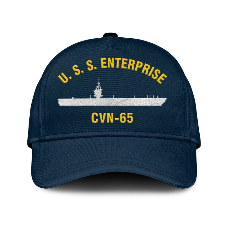 Uss Enterprise Cvn-65 Classic Cap, Custom Print/embroidered Us Navy Ships Classic Baseball Cap, Gift For Navy Veteran
