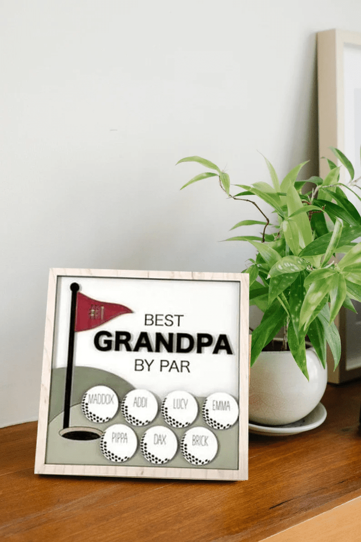 Customizable Golf Father's Day Best Dad, Grandpa, Coach Ect. Laser Cut File | Father's Day | Hole in One | Best Dad By Par
