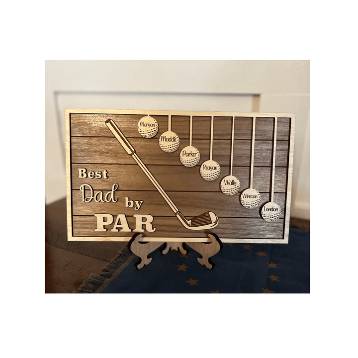 Personalized Best Dad by par, Best Grandpa by par wood sign for golf lover