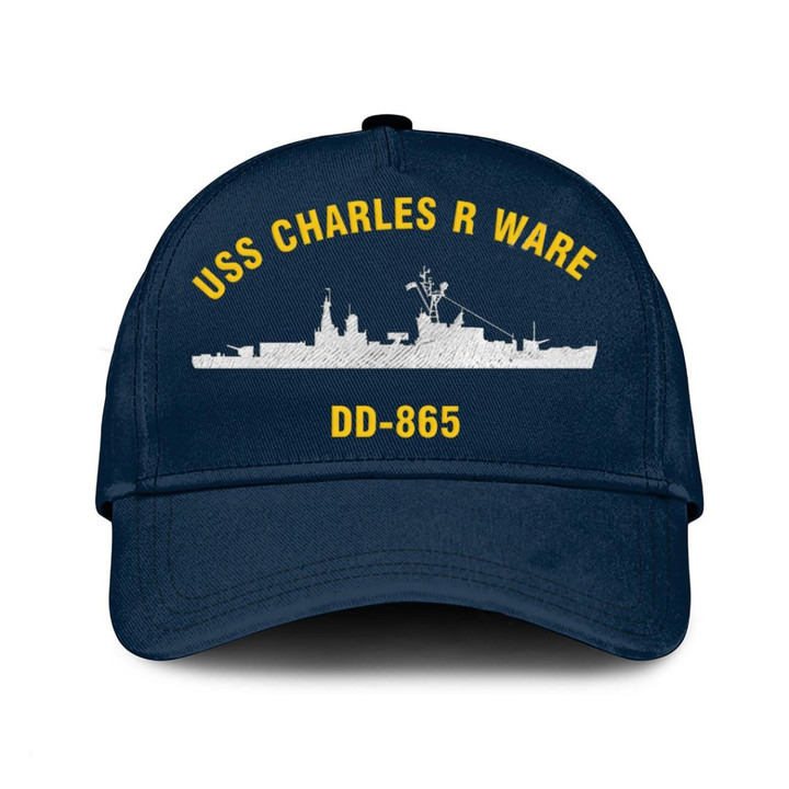 Uss Charles R Ware Dd-865 Classic Baseball Cap, Custom Print/embroidered Us Navy Ships Classic Cap, Gift For Navy Veteran
