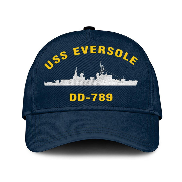 Uss Eversole Dd-789 Classic Baseball Cap, Custom Print/embroidered Us Navy Ships Classic Cap, Gift For Navy Veteran