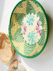 Set Of 3 Mosaic Rattan Hanging Baskets Decor