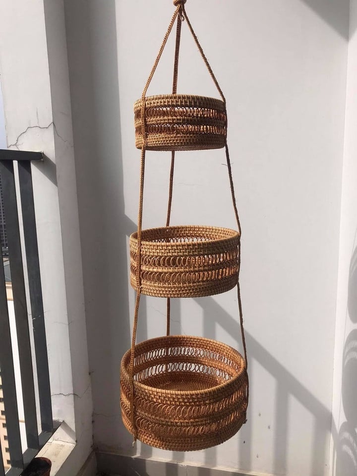 Seagrass Fruit Hanging 3-Tier Baskets