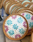 Mosaic Rattan Baskets Trays