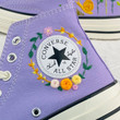 Custom Converse Chuck Taylor Embroidered Flower Shoes/Custom Personalized Embroidered Bees and sweet Flowers/Converse Embroidered Flowers