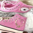 Embroidered Heart and Flower Shoes/ Custom Chuck Taylor 70 embroidered Flowers Shoes/ Wedding Gift Converse Custom Flowers Embroidery/ Custom converse Chuck Taylor embroidered flower/ Wedding Converse Shoes/ Converse Custom Chuck Tayl