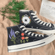 Convesr Chuck Taylor Embroidered Personalized/ Custom Chuck Taylor 70 embroidered Flowers Shoes/ Wedding Gift Converse Custom Flowers Embroidery/ Custom converse Chuck Taylor embroidered flower/ Converse Embroidered Flowers