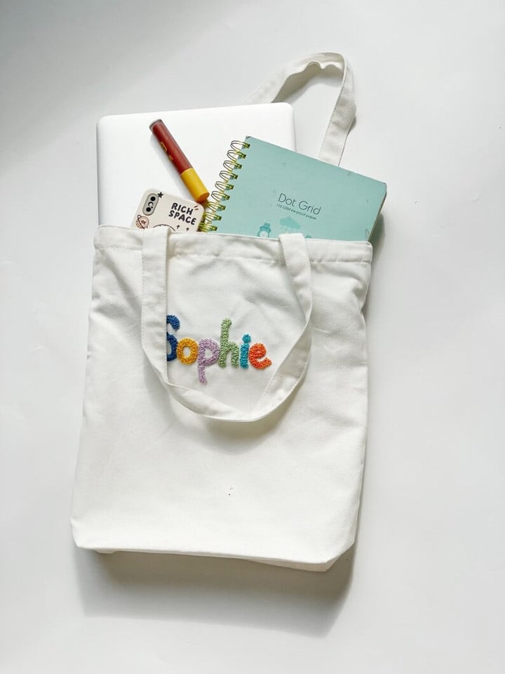 Personalized Embroidery Name Tote Bag