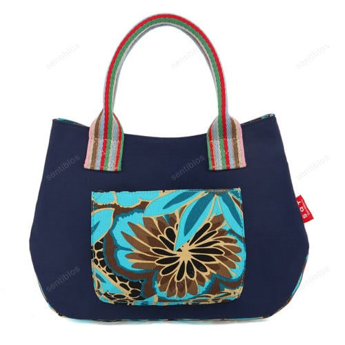 Canvas Tote Bag with Zipper Pockets