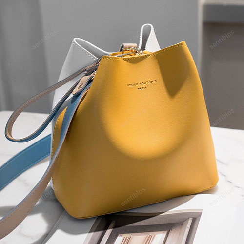 Leather Bucket Bag for Women