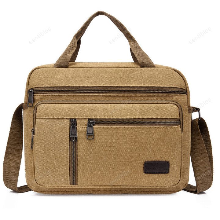 Sentiblos Canvas Messenger Bag for Men Shoulder Crossbody Bag for Working&Traveling