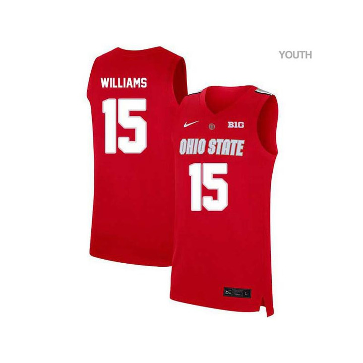 Youth #15 Kam Williams Red Elite Ohio State Buckeyes Basketball Jersey