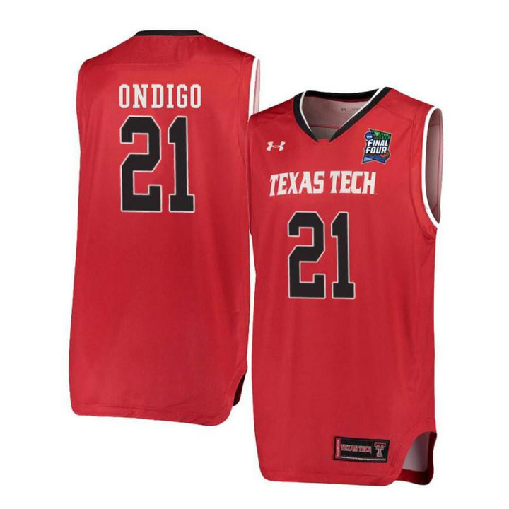 Men #Under Armour 21 Malik Ondigo Red Texas Tech Red Raiders Basketball Jersey