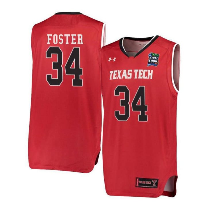 Men #Under Armour 34 Alex Foster Red Texas Tech Red Raiders Basketball Jersey