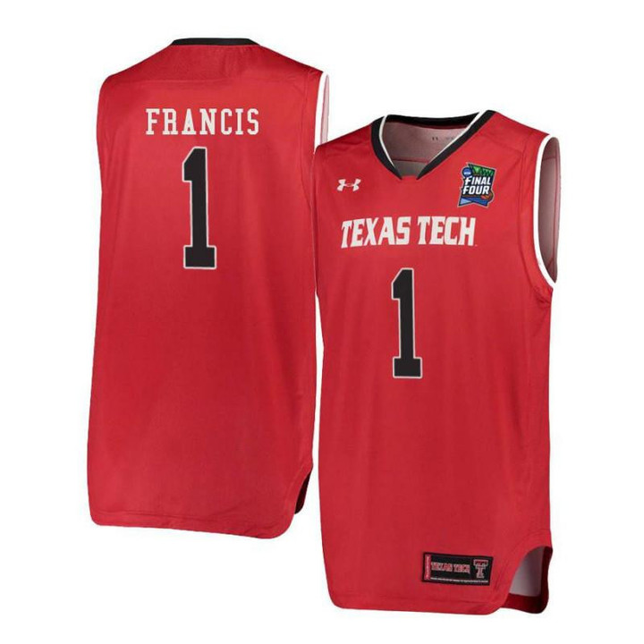 Men #Under Armour 1 Brandone Francis Red Texas Tech Red Raiders Basketball Jersey