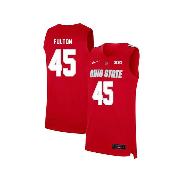 Men #45 Connor Fulton Red Elite Ohio State Buckeyes Basketball Jersey