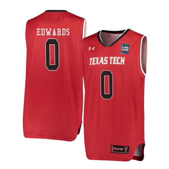 Men #Under Armour 0 Kyler Edwards Red Texas Tech Red Raiders Basketball Jersey