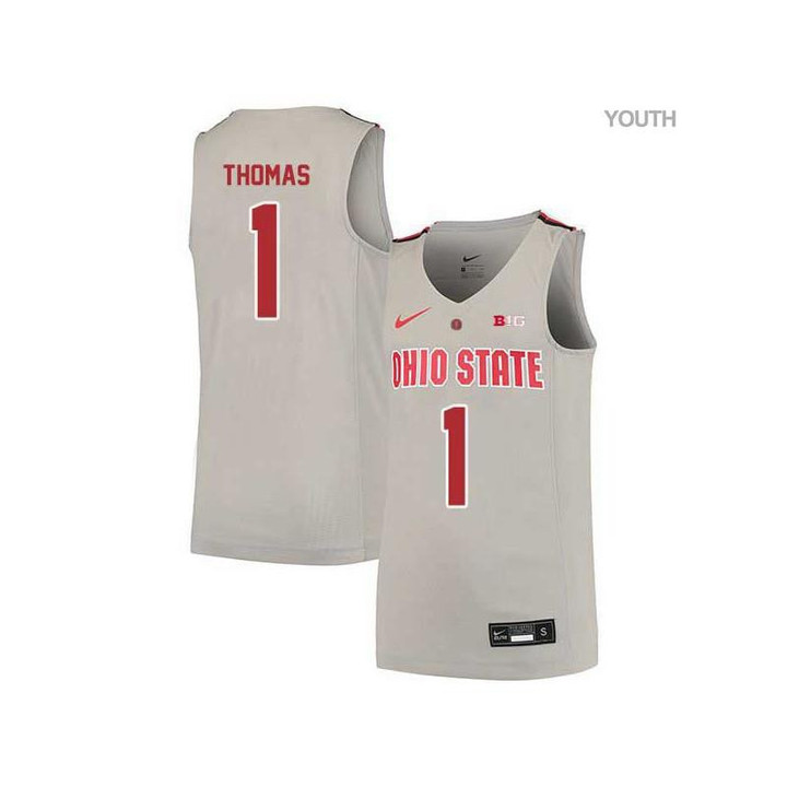 Youth #1 Deshaun Thomas Gray Elite Ohio State Buckeyes Basketball Jersey