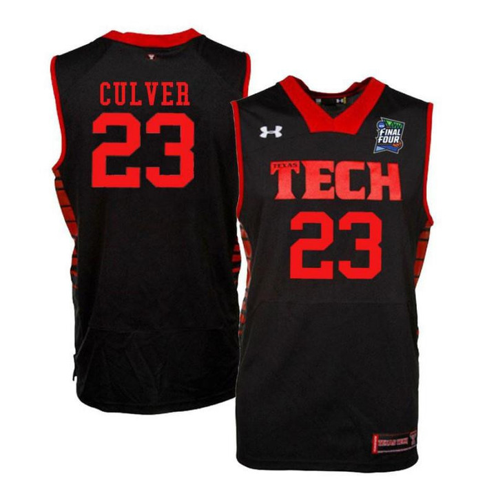 Men #Under Armour 23 Jarrett Culver Black Texas Tech Red Raiders Basketball Jersey
